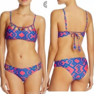 Red Carter geo print bikini